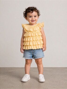 ✨ Baby Gap Ruffle Top – Sweet & Layered Look ✨